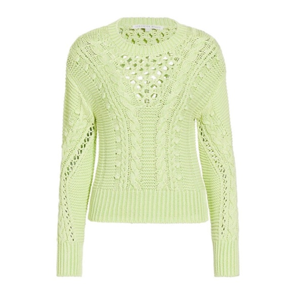 Veronica Beard Sweaters - Veronica Beard Light Green Cable Knit Sweater